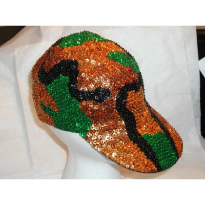 CAMOUFLAGE BASEBALL HAT CAP SEQUIN GLITZY MATCHES MILITARY COLORS CUTE GIFT NEW   eb-16165639